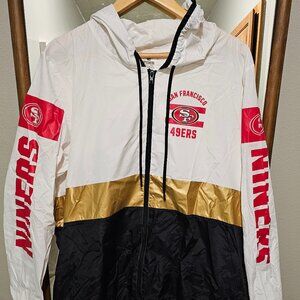 Women's San Francisco 49ers PINK VS White/Gold Color Blocked Full-Zip M L